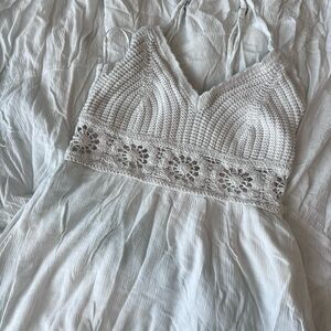 Hollister Mixed Fabric Crochet-Style Maxi Dress